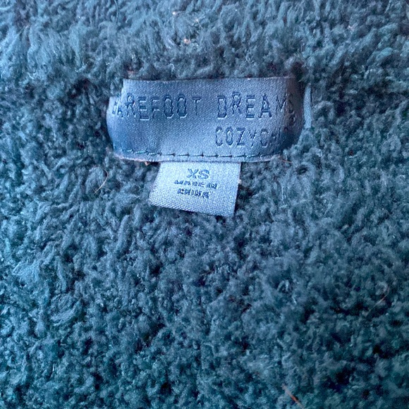 Barefoot Dreams Fringe Cardigan CozyChic Boardwalk Open Front Teal XS - Picture 8 of 9